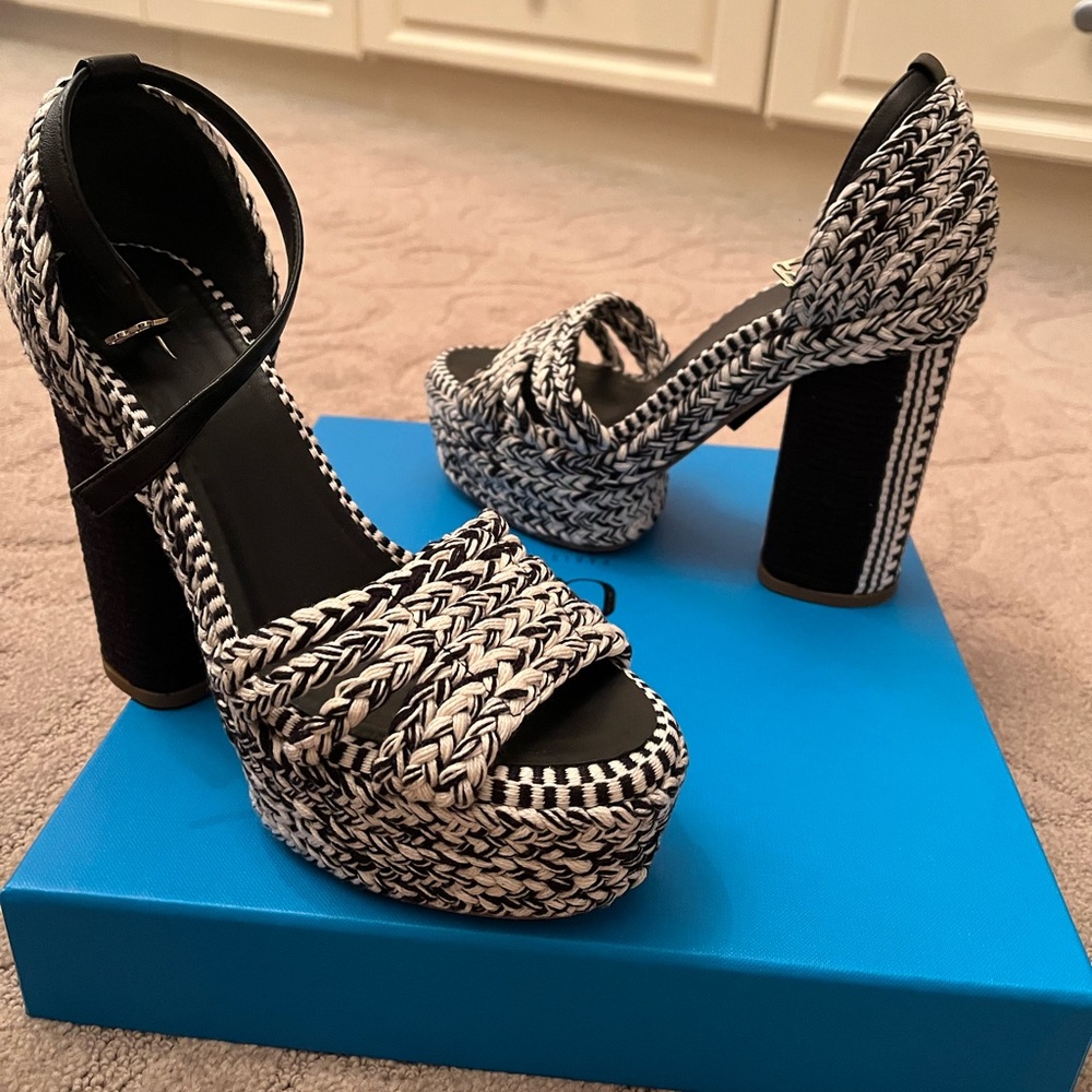Antolina platform sandal black & white Size 7 (37) Made in Italy